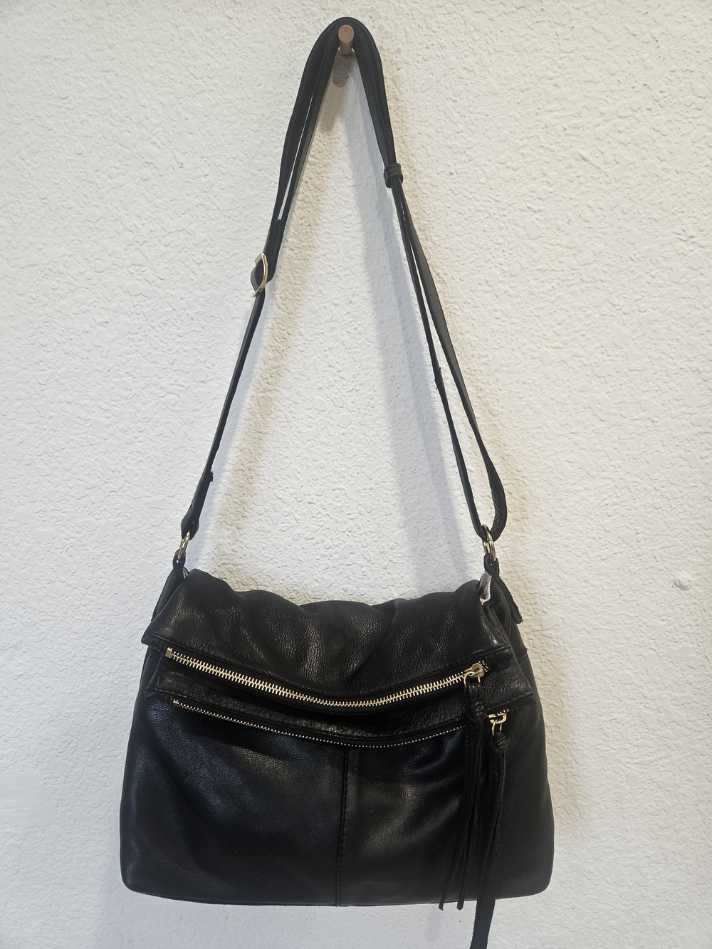 Margot New York "Mickey" Leather Crossbody Bag – Black/Gold